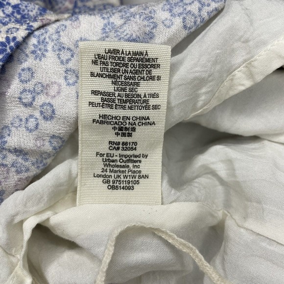 Free People Delfonic Flirty Paisley Romper Size 4 Blue Cross Back Straps Lined - Picture 9 of 12